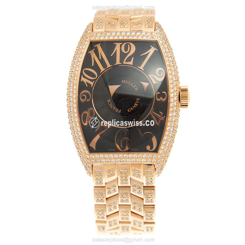 Franck Muller 8880 DM D (5N) DOUBLE MYSTERY Automatic 18kt Rose Gold & Diamonds