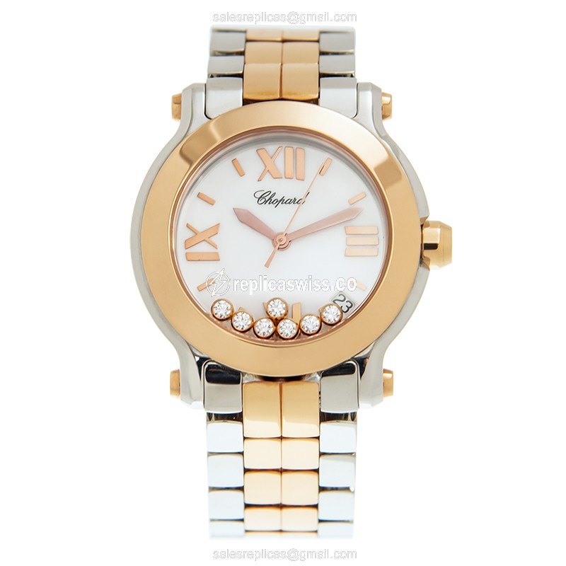 Chopard 278488-9001 HAPPY SPORT Quartz 18kt Rose Gold & Steel