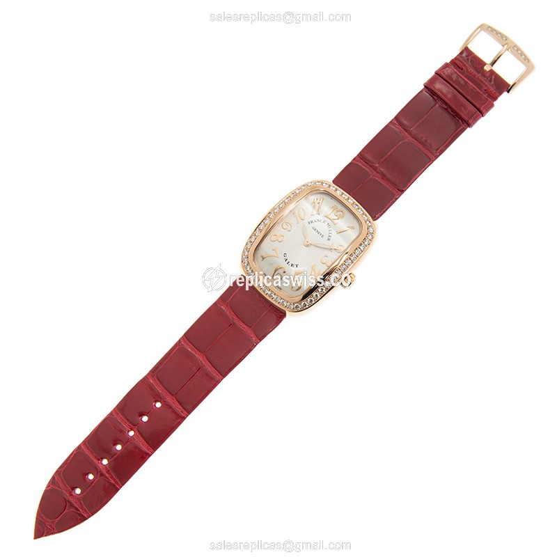 Franck Muller 3002 M QZ REL V D1 GL (5N) GALET Quartz 18kt Rose Gold & Diamonds