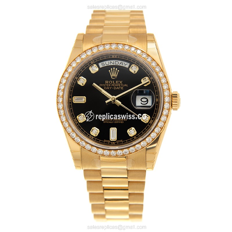 Rolex 118348ABK_P DAY-DATE Automatic 18kt Gold & Diamond