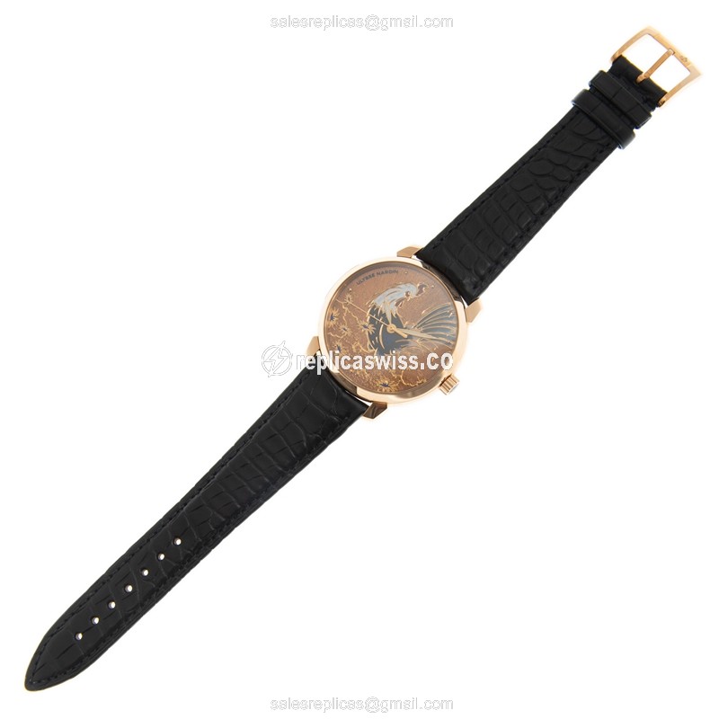 Ulysse Nardin 8152-111-2/ROOSTER CLASSIQUE Automatic 18kt Rose Gold