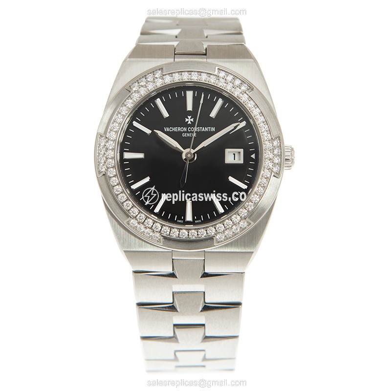 Vacheron Constantin 1205V/100A-B591 OVERSEAS Quartz Stainless Steel & Diamonds