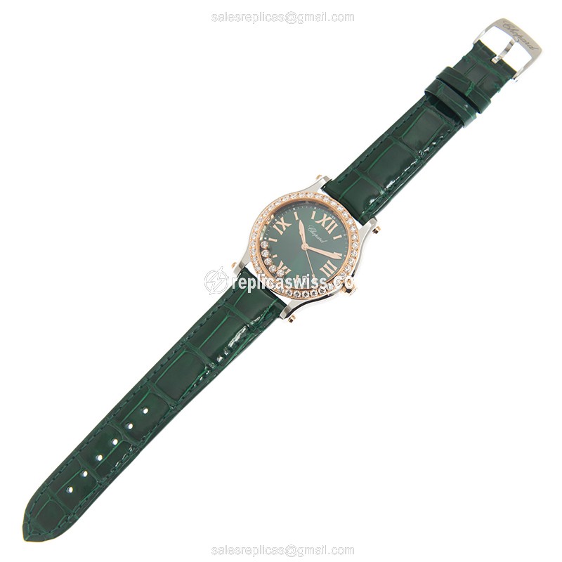 Chopard 278582-6007 HAPPY SPORT Quartz 18kt Rose Gold & Diamonds