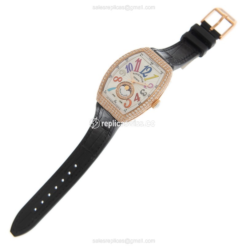 Franck Muller V 32 SC AT FO L D CD 1R COL DRM (5N.BC) VANGUARD Automatic 18kt Rose Gold & Diamonds