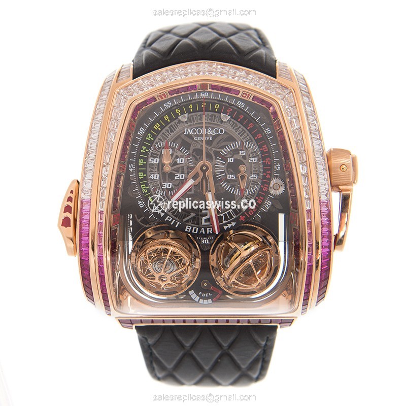 Jacob & Co TT800.40.BR.AA.AWA4S TWIN TURBO Manual Wind 18kt Rose Gold & Diamonds