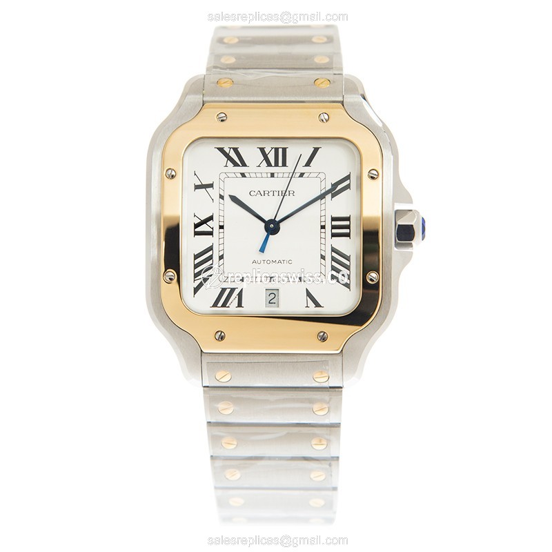 Cartier W2SA0009 SANTOS Automatic 18kt Gold & Steel