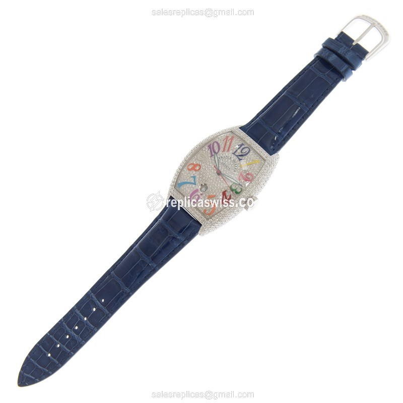 Franck Muller 8880 SC DT D6 CD COL DRM(OG)-BL COLOR DREAMS Automatic 18kt White Gold & Diamond