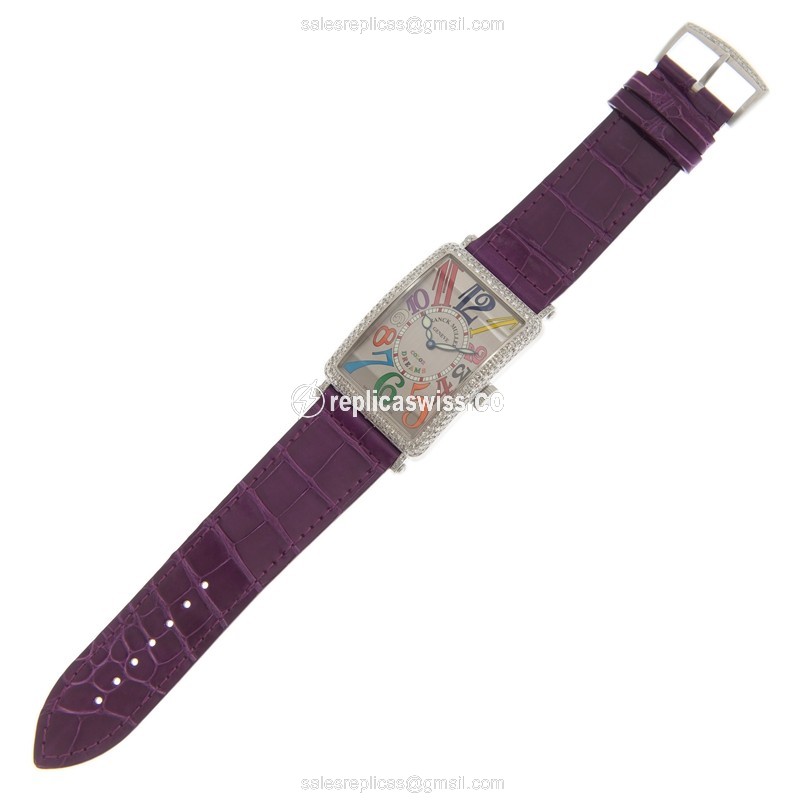 Franck Muller 1200 SC D BR DRM(OG)-PUR LONG ISLAND Automatic 18kt White Gold & Diamond