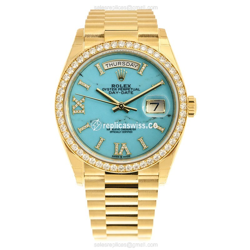 Rolex 128348RBR-0037 DAY-DATE Automatic 18kt Gold & Diamond