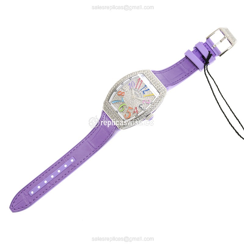 Franck Muller V 32 QZ D CD COL DRM (AC.VL) VANGUARD Quartz 18kt White Gold & Diamond
