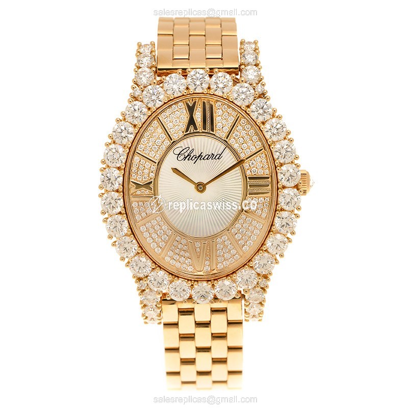 Chopard 109383-5001 L HEURE DU DIAMANT Quartz 18kt Rose Gold & Diamonds