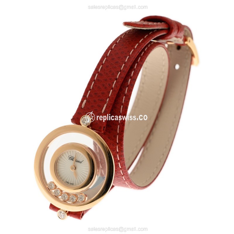 Chopard 209415-5001 HAPPY DIAMONDS Quartz 18kt Rose Gold