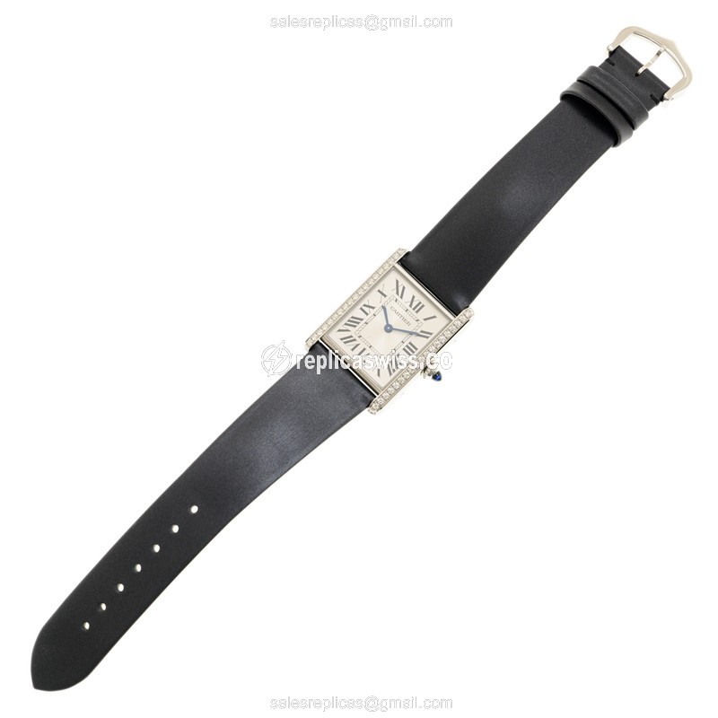 Cartier W4TA0017 TANK Quartz Stainless Steel & Diamonds