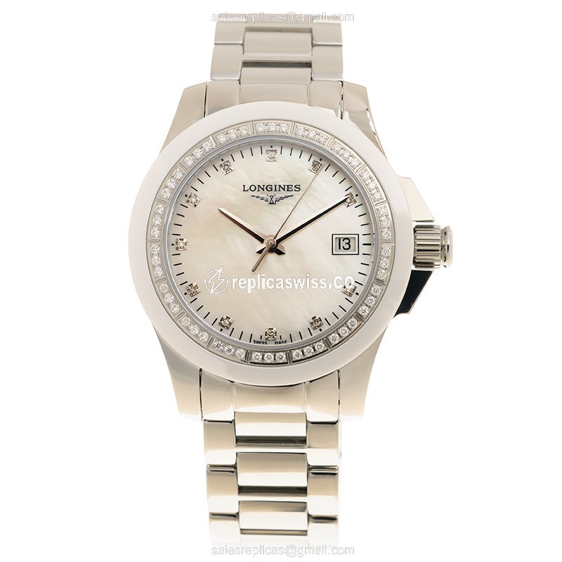 Longines L3.281.0.87.6 CONQUEST Quartz Stainless Steel & Diamonds