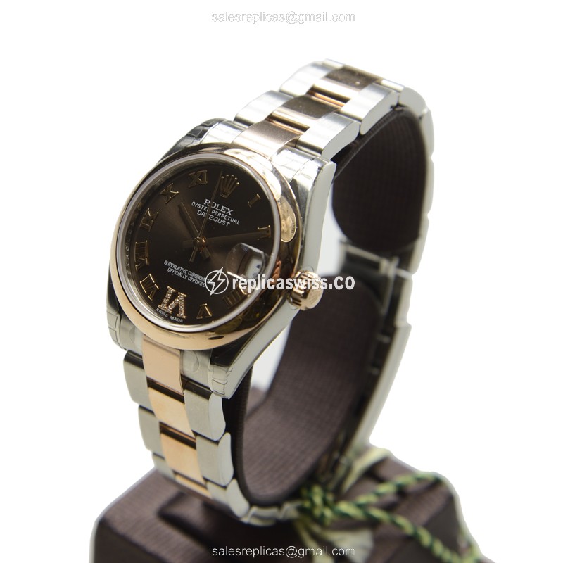 Rolex 178241BRRNVIDIAOY LADY DATEJUST Automatic 18kt Rose Gold & Steel