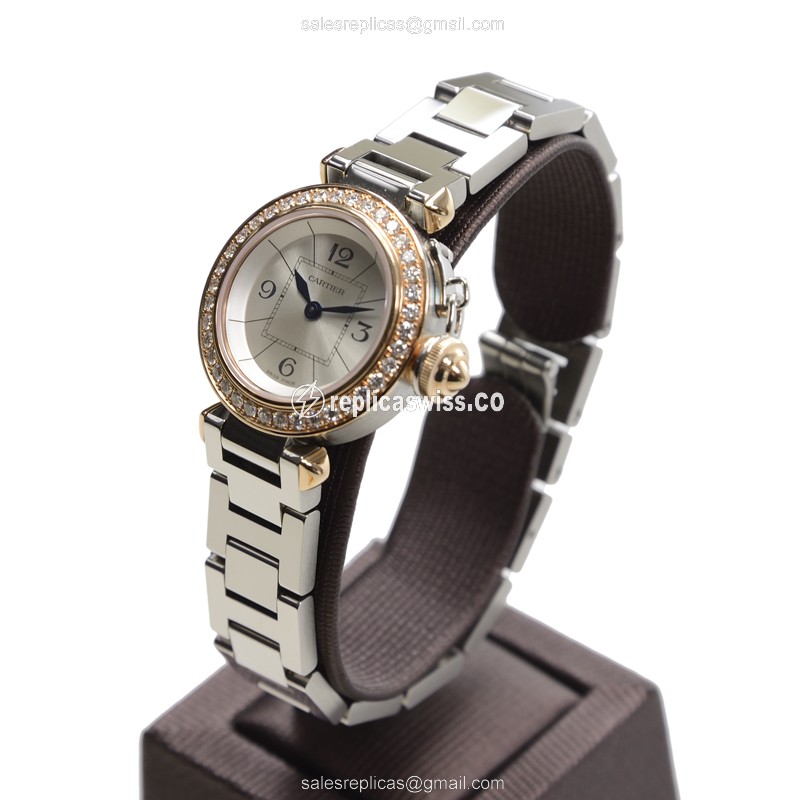 Cartier WJ124021 PASHA DE CARTIER Quartz 18kt Rose Gold & Diamonds