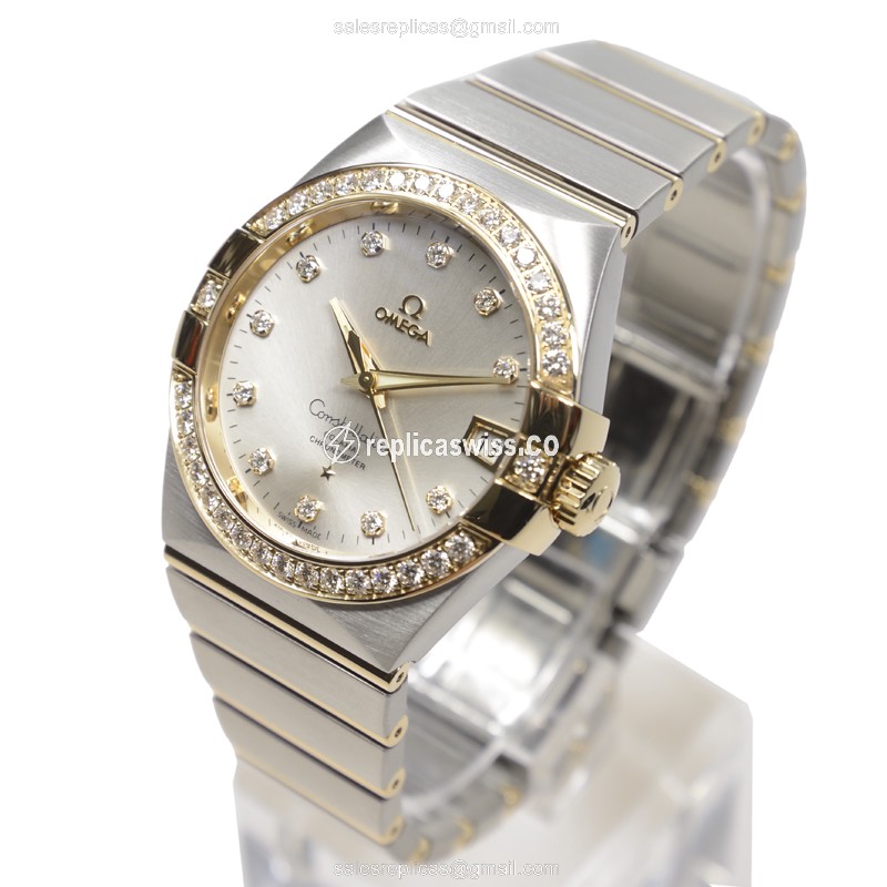Omega 123.25.38.21.52.002 CONSTELLATION Automatic 18kt Gold & Diamond & Steel