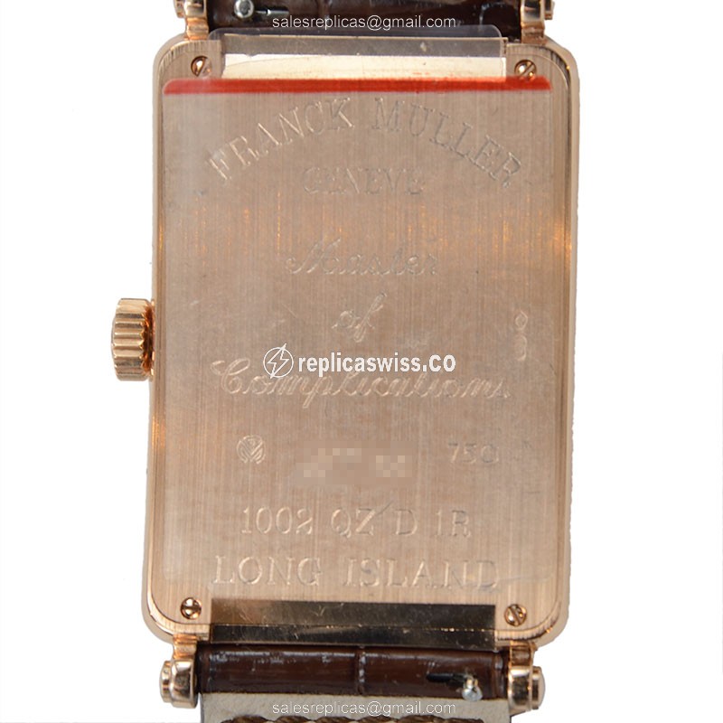 Franck Muller 1002 QZ D 1R (5N) LONG ISLAND Quartz 18kt Rose Gold & Diamonds
