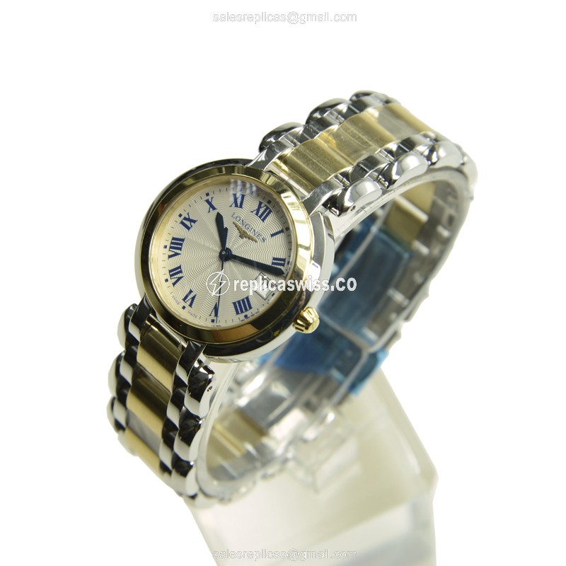 Longines L8.112.5.91.6 PRIMA LUNA Quartz 18kt Gold & Steel