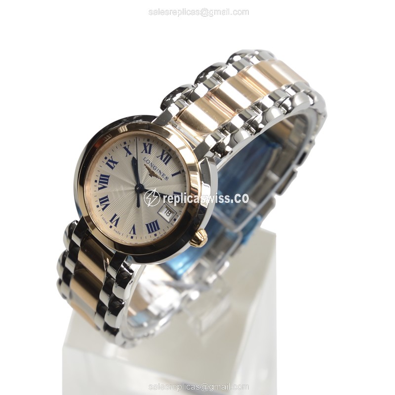Longines L8.112.5.78.6 PRIMA LUNA Quartz 18kt Rose Gold & Steel