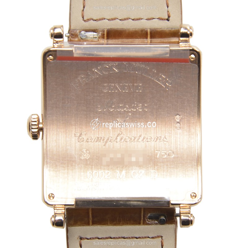 Franck Muller 6002 M QZ R D (5N) MASTER SQUARE Quartz 18kt Rose Gold & Diamonds