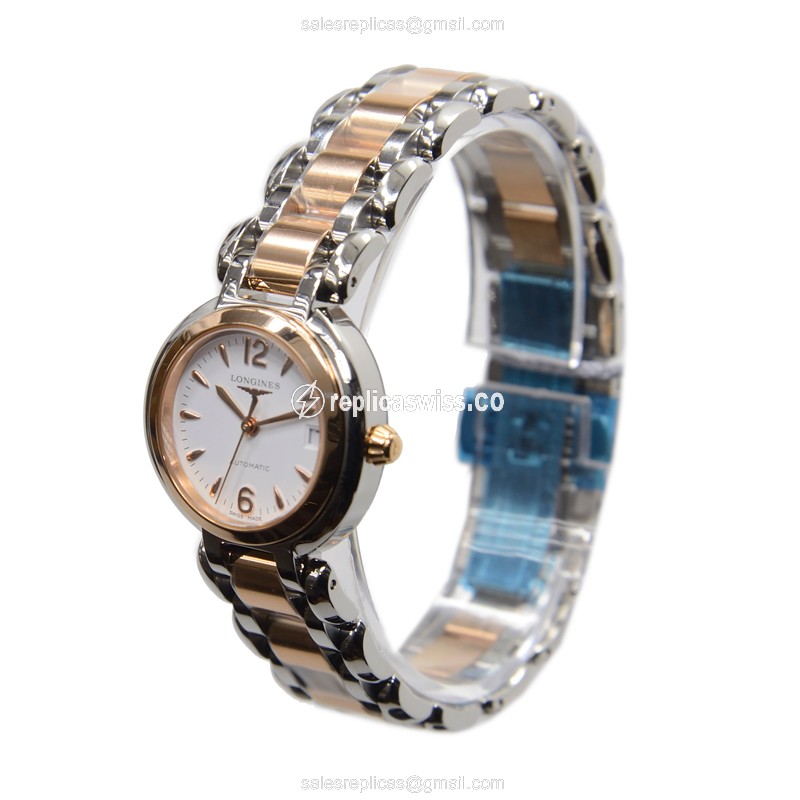 Longines L8.111.5.16.6 PRIMA LUNA Automatic 18kt Rose Gold & Steel