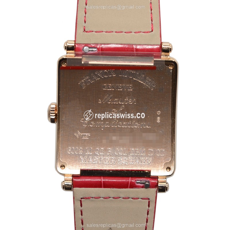 Franck Muller 6002 M QZ COL DRM R D CD (5N) MASTER SQUARE Quartz 18kt Rose Gold & Diamonds