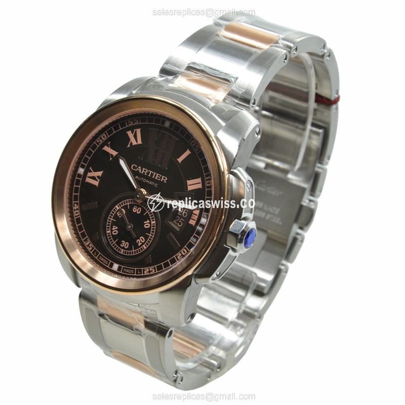 Cartier W7100050 CALIBRE DE CARTIER Automatic 18kt Rose Gold & Steel