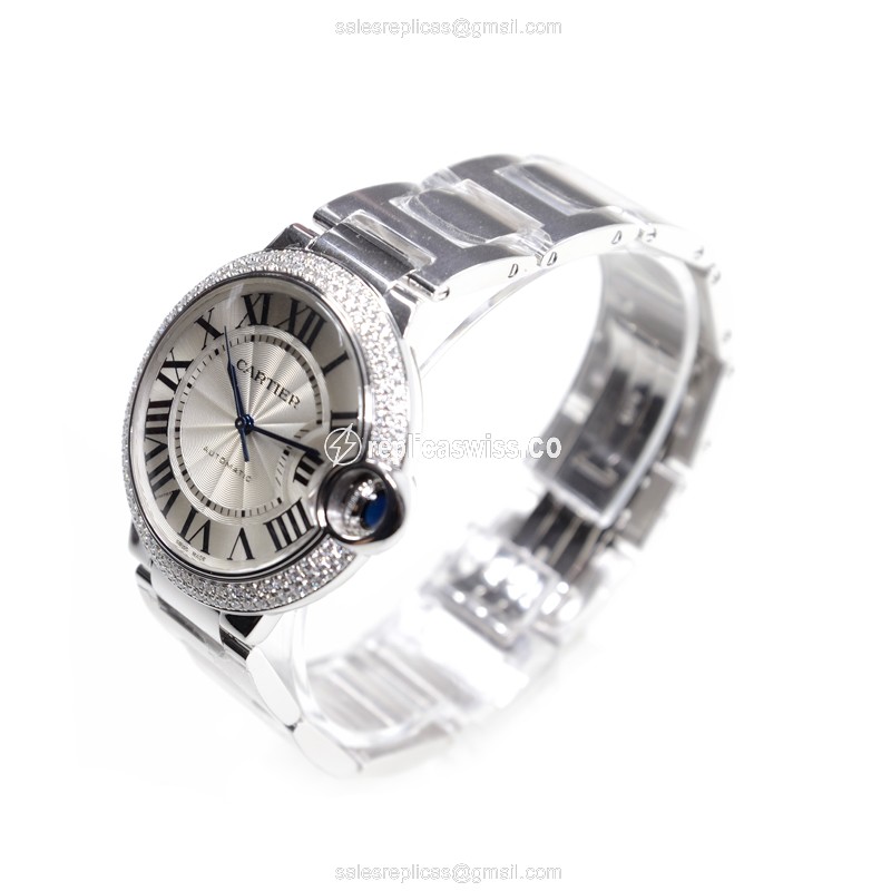 Cartier WE9006Z3 BALLON BLEU Automatic 18kt White Gold & Diamond