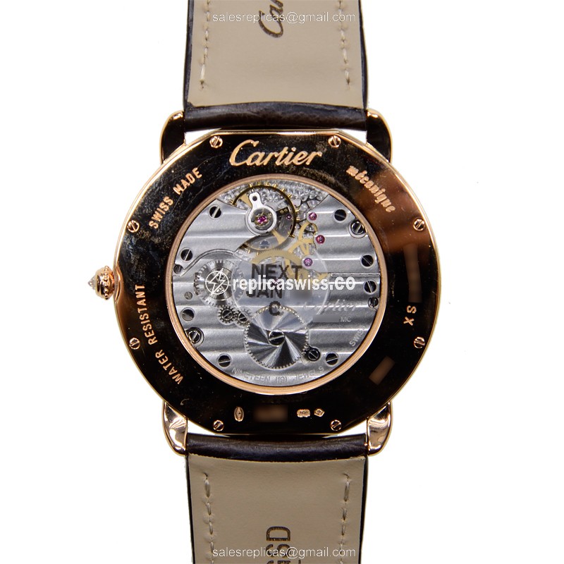Cartier WR007001 RONDE LOUIS CARTIER Manual Wind 18kt Rose Gold & Diamonds
