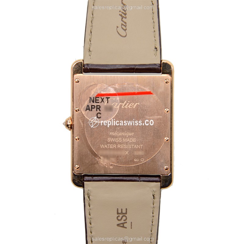 Cartier WT200005 TANK Manual Wind 18kt Rose Gold & Diamonds