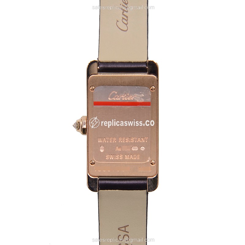 Cartier WB707931 TANK Quartz 18kt Rose Gold & Diamonds