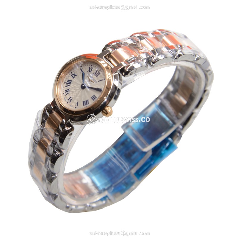 Longines L8.109.5.78.6 PRIMA LUNA Quartz 18kt Rose Gold & Steel