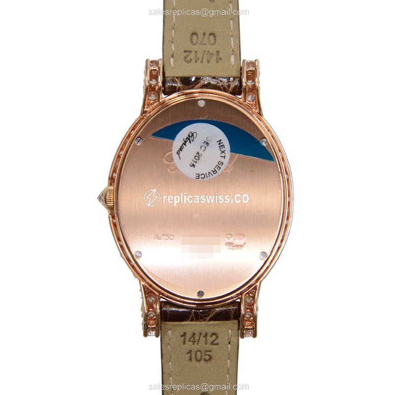 Chopard 139383-5001 HAPPY SPORT Quartz 18kt Rose Gold & Diamonds