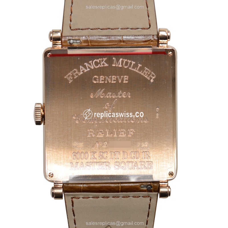 Franck Muller 6000 K SC DT REL R D CD 1R (5N) MASTER SQUARE Automatic 18kt Rose Gold & Diamonds