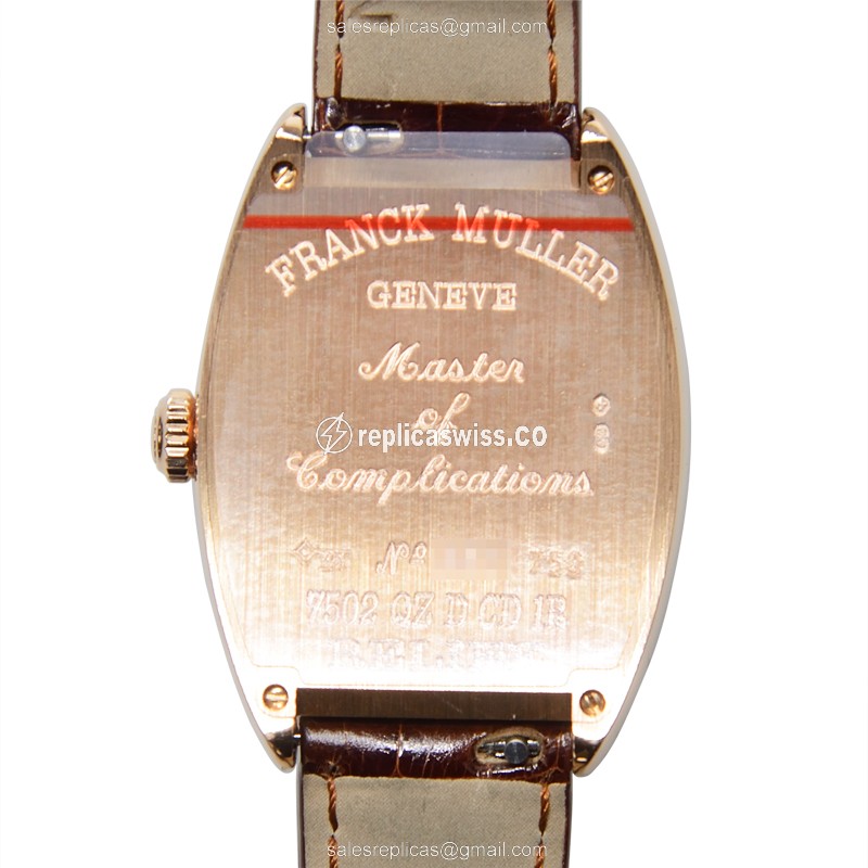 Franck Muller 7502 QZ REL D CD 1R (5N) CINTREE CURVEX Quartz 18kt Rose Gold & Diamonds