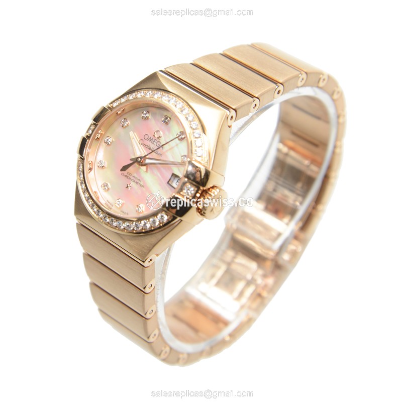 Omega 123.55.27.20.57.001 CONSTELLATION Automatic 18kt Rose Gold & Diamonds