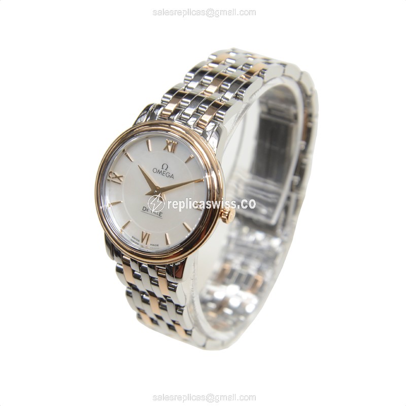 Omega 424.20.27.60.05.002 DE VILLE Quartz 18kt Rose Gold & Steel