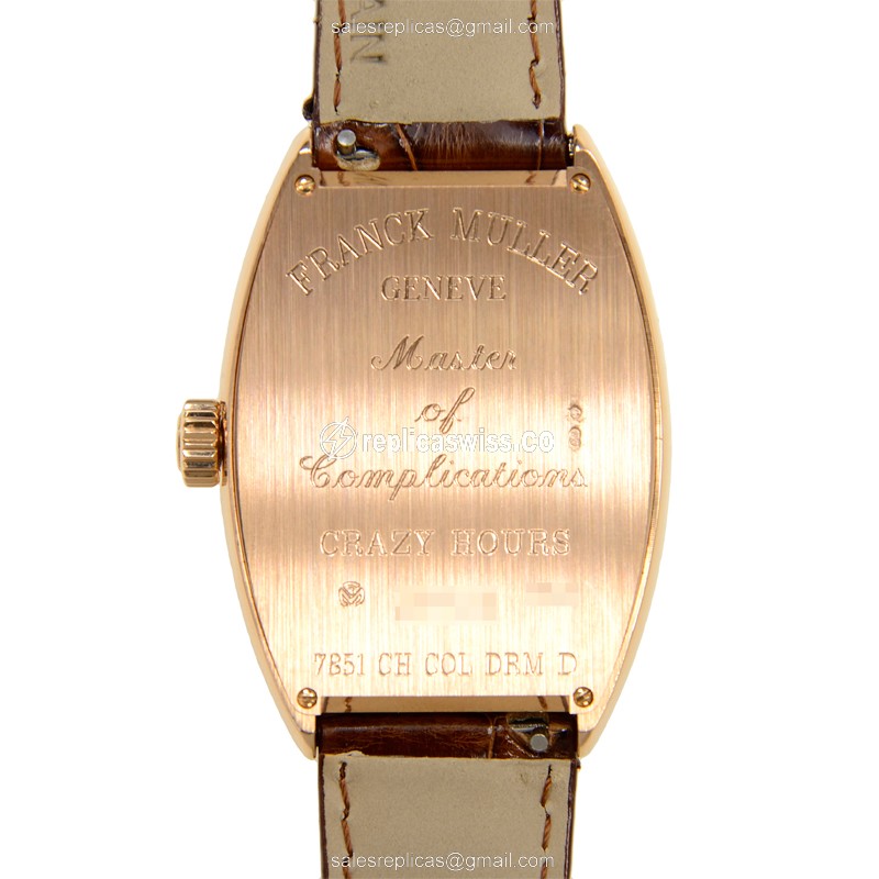 Franck Muller 7851 CH COL DRM (5N) CRAZY HOURS Automatic 18kt Rose Gold & Diamonds