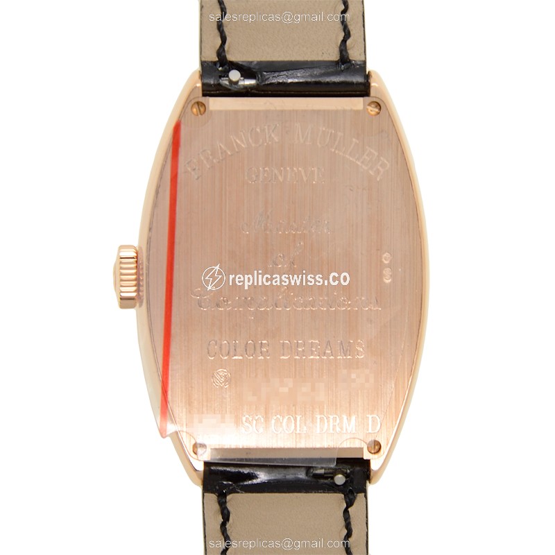 Franck Muller 5850 SC COL DRM D (5N) CINTREE CURVEX Automatic 18kt Rose Gold & Diamonds
