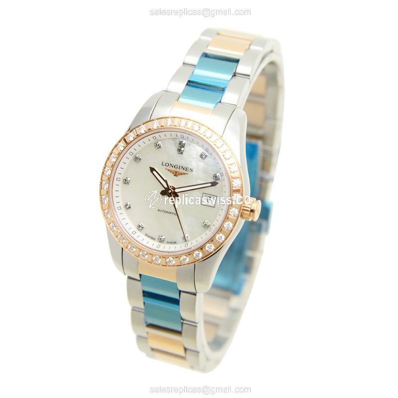 Longines L2.285.5.88.7 CONQUEST Automatic 18kt Rose Gold & Steel