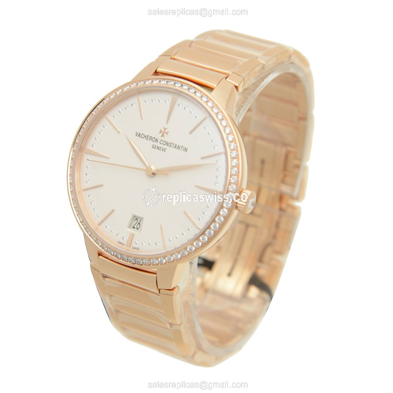 Vacheron Constantin 85515/CA1R-9840 PATRIMONY TRADITIONELLE Automatic 18kt Rose Gold & Diamonds