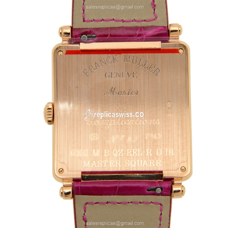 Franck Muller 6002 M QZ B REL R D 1R (5N) MASTER SQUARE Quartz 18kt Rose Gold & Diamonds