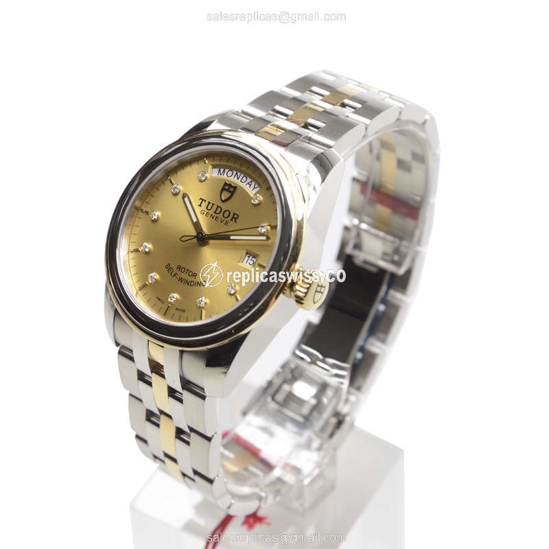 Tudor 56003-68063-10DI-CH GLAMOUR DATE Automatic 18kt Gold & Steel