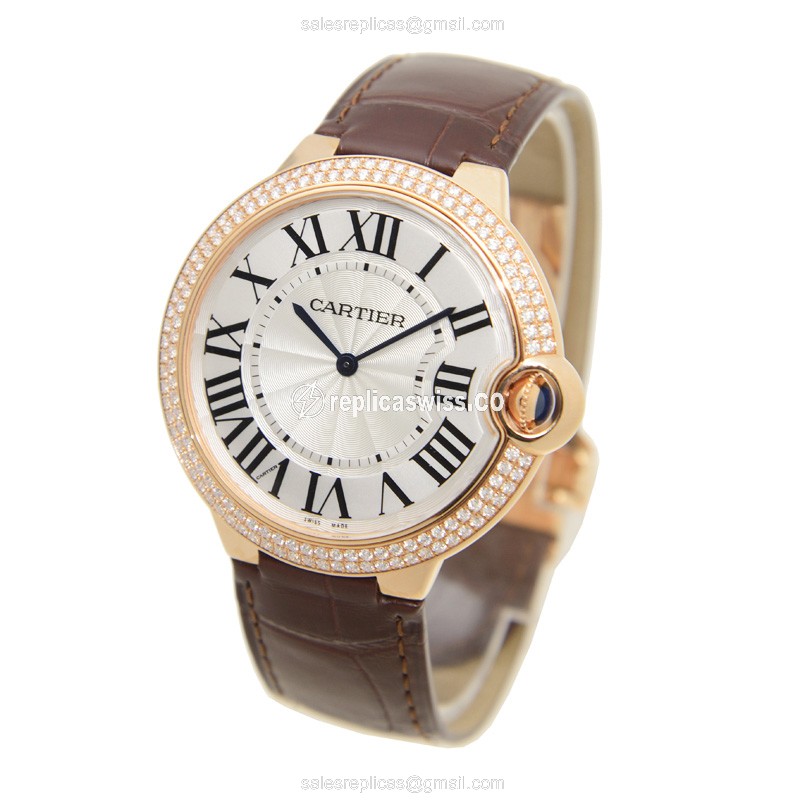 Cartier WE902055 BALLON BLEU Manual Wind 18kt Rose Gold & Diamonds