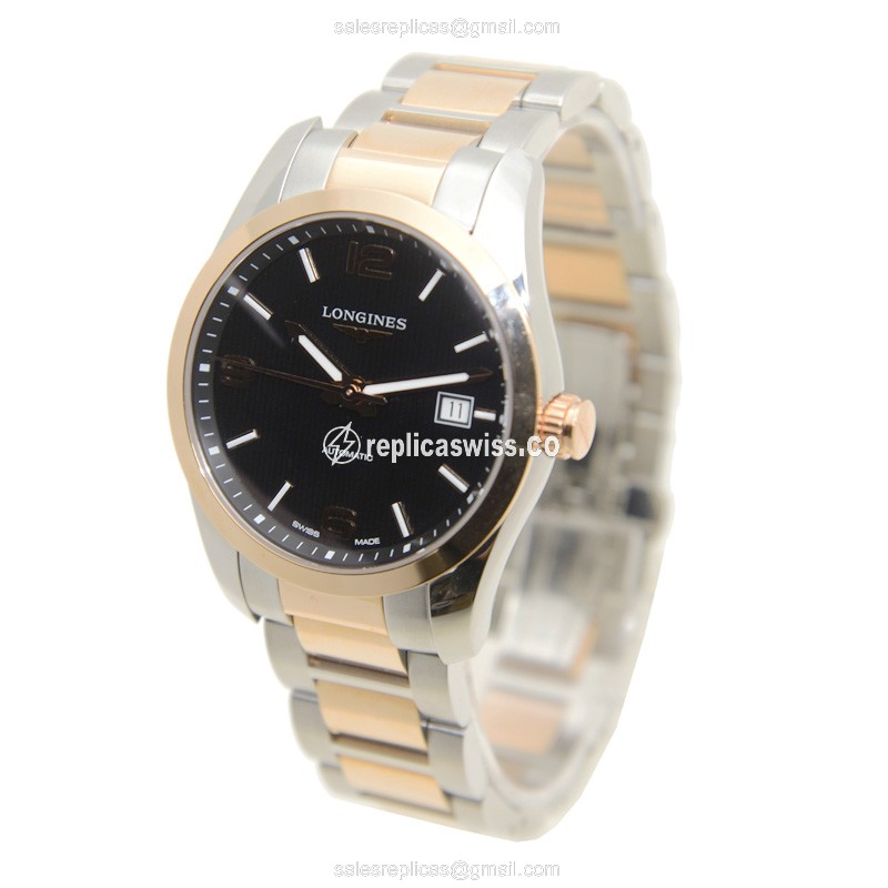 Longines L2.785.5.56.7 CONQUEST Automatic 18kt Rose Gold & Steel