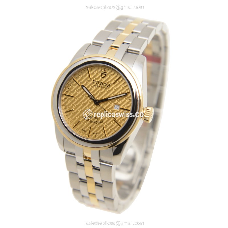 Tudor 53003-68033-CHCL GLAMOUR DATE Automatic 18kt Gold & Steel