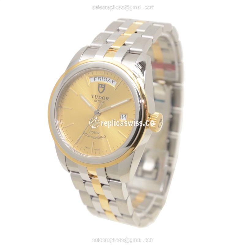 Tudor 56003-68063-CH GLAMOUR DATE Automatic 18kt Gold & Steel