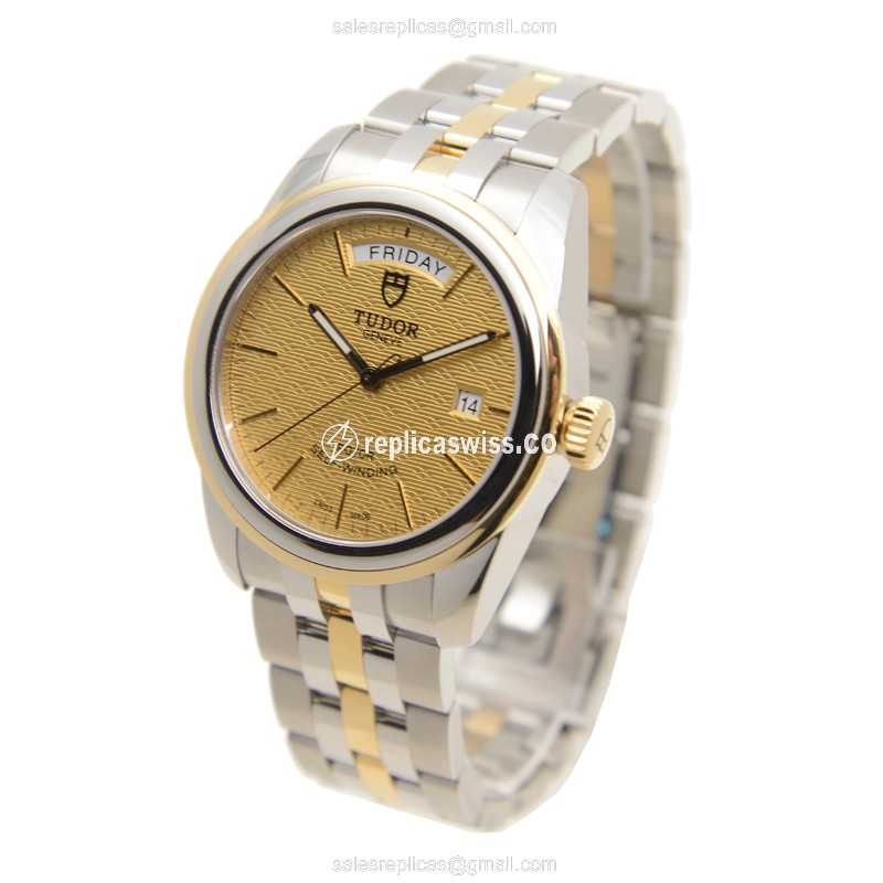 Tudor 56003-68063-CHCL GLAMOUR DATE Automatic 18kt Gold & Steel
