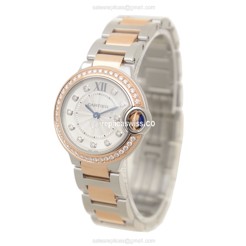 Cartier WE902076 BALLON BLEU Quartz 18kt Rose Magic & Diamond